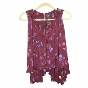 FREE PEOPLE Maroon Swing Tank Top Size Small
